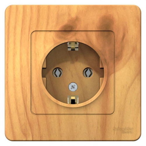 Розетка 1-м СП Blanca 16А IP20 250В с заземл. без защ. шторок ясень SE BLNRS001015 BLNRS001015