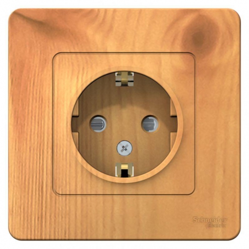 Розетка 1-м СП Blanca 16А IP20 250В с заземл. защ. шторки ясень SE BLNRS001115 BLNRS001115