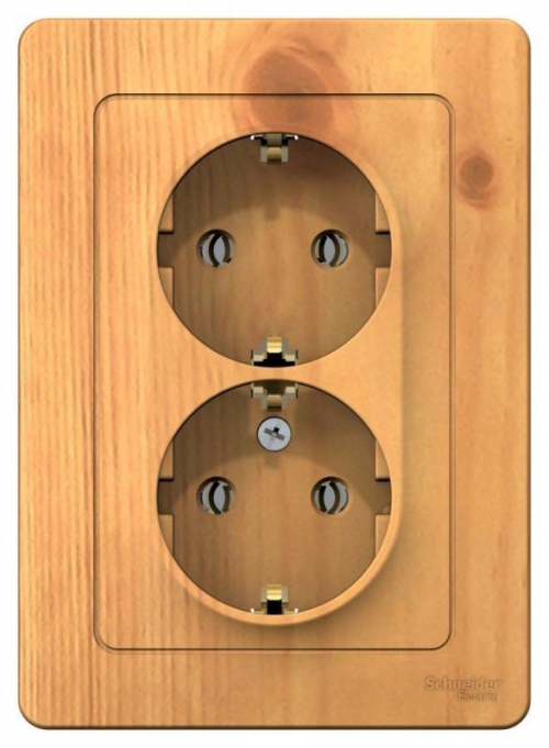 Розетка 2-м СП Blanca 16А IP20 250В с заземл. без защ. шторок ясень SE BLNRS001025 BLNRS001025