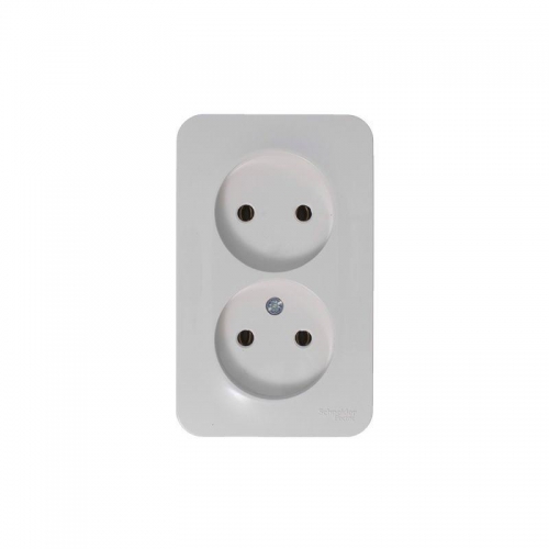 Розетка 2-м ОП Blanca 16А IP20 250В без заземл. без защ. шторок с изолир. пластиной бел. SE BLNRA000211 BLNRA000211