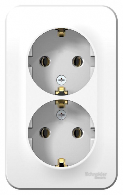 Розетка 2-м ОП Blanca 16А IP20 250В с заземл. без защ. шторок с изолир. пластиной бел. SE BLNRA010211 BLNRA010211