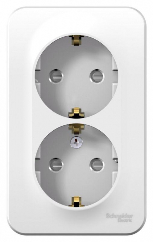 Розетка 2-м ОП Blanca 16А IP20 250В с заземл. защ. шторки с изолир. пластиной бел. SE BLNRA011211 BLNRA011211