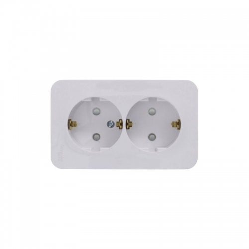 Розетка 2-м ОП Blanca 16А IP20 250В с заземл. защ. шторки с изолир. пластиной бел. SE BLNRA011211 BLNRA011211