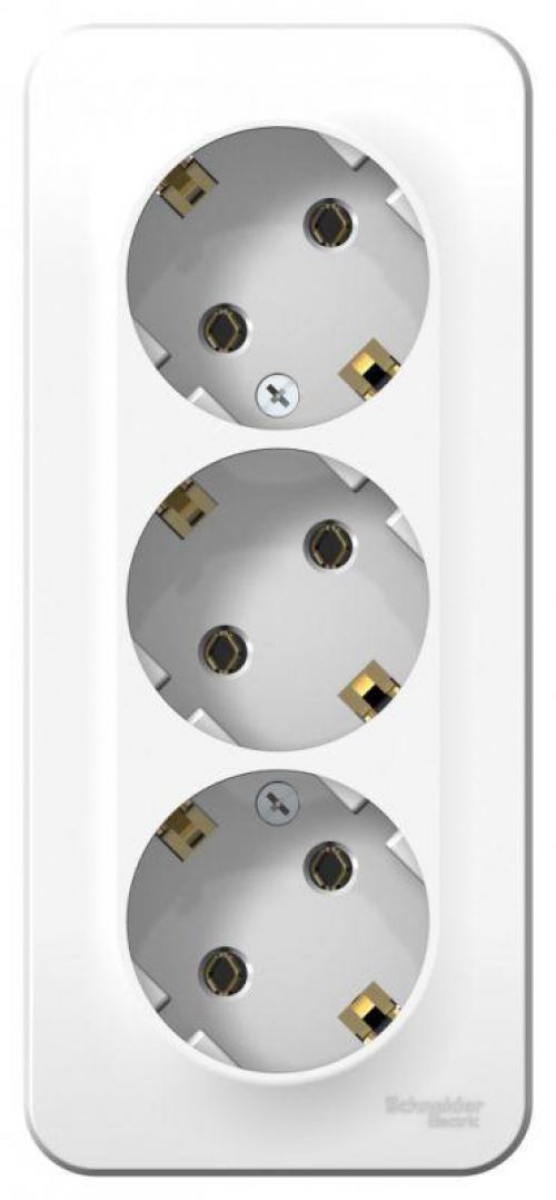 Розетка 3-м ОП Blanca 16А IP20 250В с заземл. без защ. шторок с изолир. пластиной бел. SE BLNRA010311 BLNRA010311