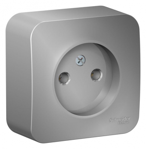 Розетка 1-м ОП Blanca 16А IP20 250В без заземл. без защ. шторок с изолир. пластиной алюм. SE BLNRA000113 BLNRA000113