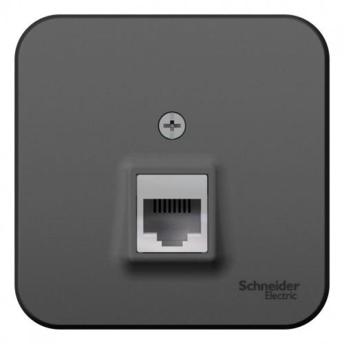 Розетка компьютерная 1-м ОП Blanca RJ45 кат.5E с изолир. пластиной антрацит SE BLNIA045006 BLNIA045006