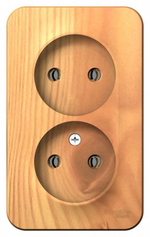 Розетка 2-м ОП Blanca 16А IP20 250В без заземл. без защ. шторок с изолир. пластиной ясень SE BLNRA000215 BLNRA000215