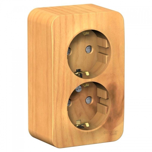 Розетка 2-м ОП Blanca 16А IP20 250В с заземл. защ. шторки с изолир. пластиной ясень SE BLNRA011215 BLNRA011215