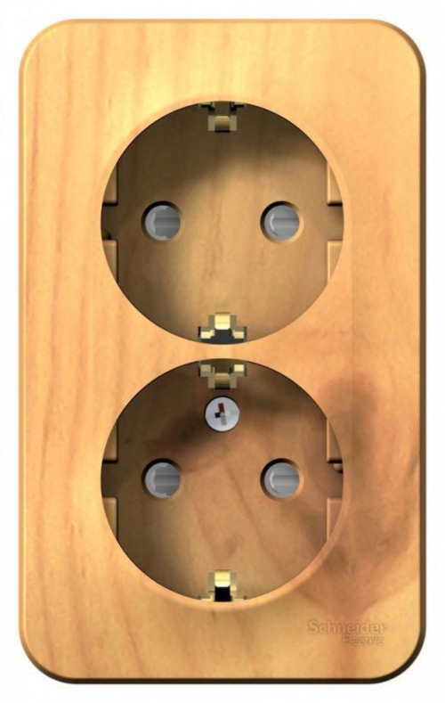 Розетка 2-м ОП Blanca 16А IP20 250В с заземл. защ. шторки с изолир. пластиной ясень SE BLNRA011215 BLNRA011215