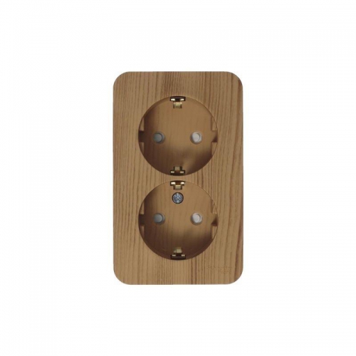 Розетка 2-м ОП Blanca 16А IP20 250В с заземл. защ. шторки с изолир. пластиной ясень SE BLNRA011215 BLNRA011215