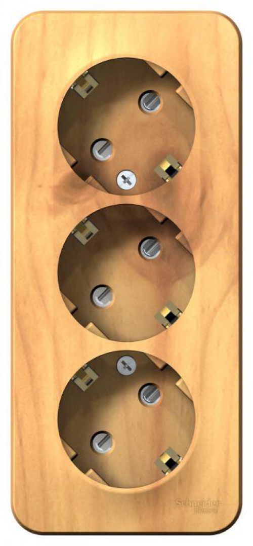 Розетка 3-м ОП Blanca 16А IP20 250В с заземл. защ. шторки с изолир. пластиной ясень SE BLNRA011315 BLNRA011315