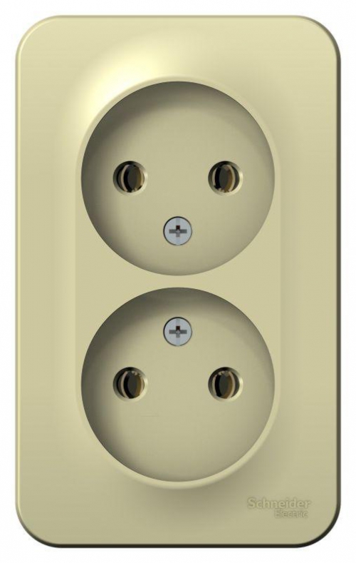 Розетка 2-м ОП Blanca 16А IP20 250В без заземл. без защ. шторок с изолир. пластиной беж. SE BLNRA000217 BLNRA000217