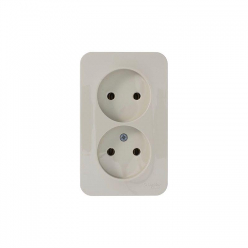 Розетка 2-м ОП Blanca 16А IP20 250В без заземл. без защ. шторок с изолир. пластиной беж. SE BLNRA000217 BLNRA000217