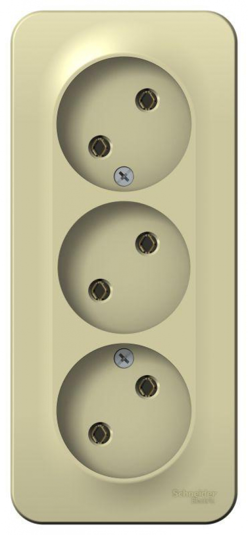 Розетка 3-м ОП Blanca 16А IP20 250В без заземл. без защ. шторок с изолир. пластиной беж. SE BLNRA000317 BLNRA000317