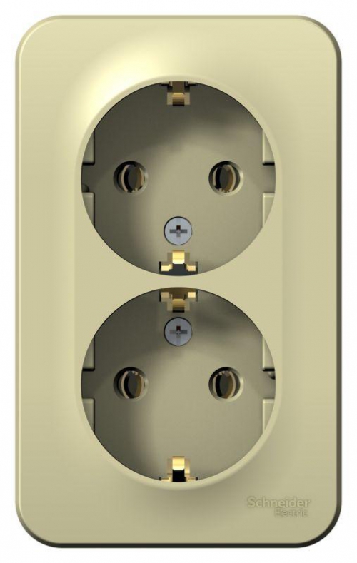 Розетка 2-м ОП Blanca 16А IP20 250В с заземл. без защ. шторок с изолир. пластиной беж. SE BLNRA010217 BLNRA010217