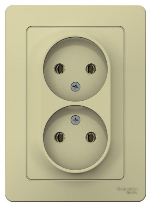 Розетка 2-м СП Blanca 16А IP20 250В без заземл. без защ. шторок беж. SE BLNRS000027 BLNRS000027