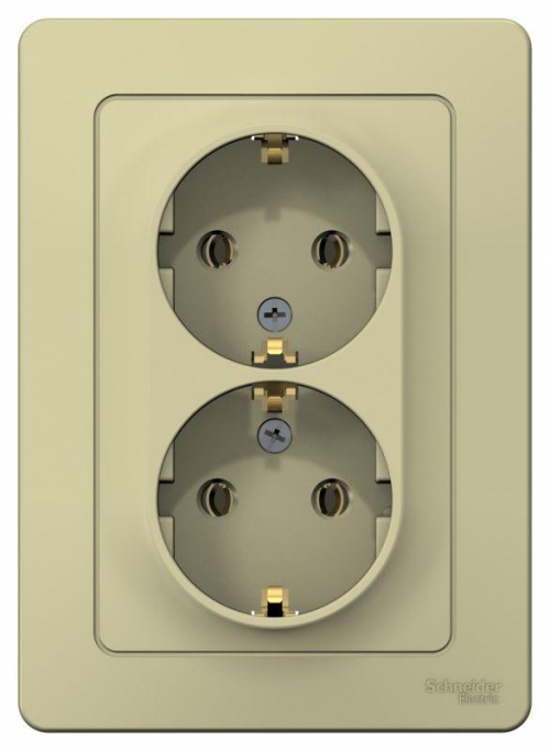 Розетка 2-м СП Blanca 16А IP20 250В с заземл. без защ. шторок беж. SE BLNRS001027 BLNRS001027