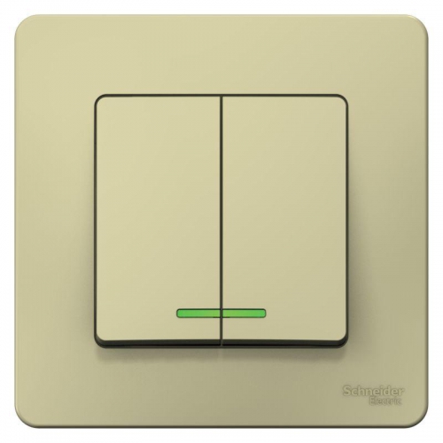 Выключатель 2-кл. СП Blanca 10А IP20 (сх. 5) 250В с подсветкой беж. SE BLNVS010517 BLNVS010517