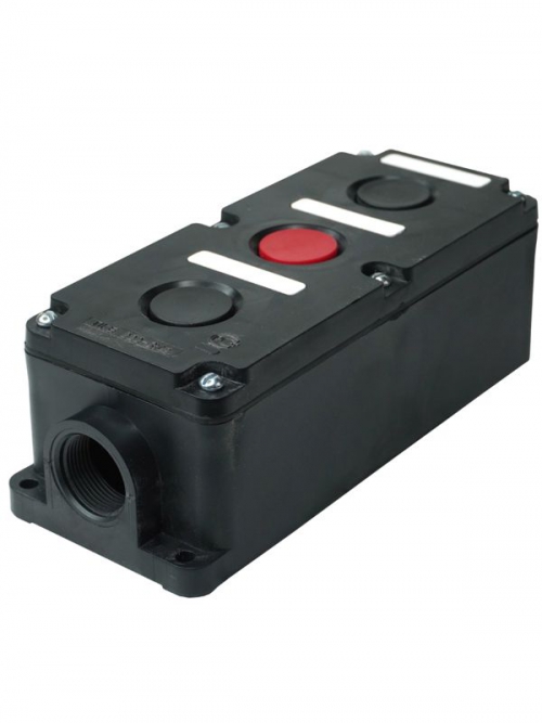 Пост управления ПКЕ 222-3 У2 10А 660В 3 элемента черн. и крас. цилиндр накладной IP54 Электротехник ET519078 ET519078