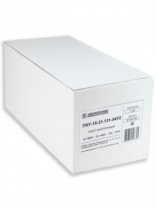 Пост кнопочный ПКУ-15-21.131-54У2 (1хСКЛ11 зел. 220В + 1хВК30-10-11110-54(1з+1р) черн. + 1хВК30-10-11110-54(1з+1р) красн. + PG-19) пост управления Электротехник ET054782 ET054782