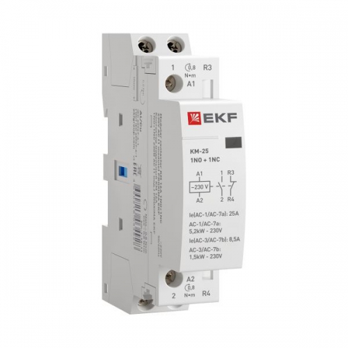 Контактор модульный КМ 25А NО+NC (1 мод.) EKF km-1-25-11 km-1-25-11