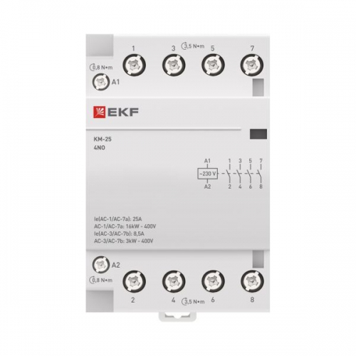 Контактор модульный КМ 25А 4NО (3 мод.) EKF km-3-25-40 km-3-25-40