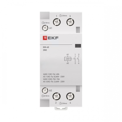 Контактор модульный КМ 40А 2NО (2 мод.) EKF km-2-40-20 km-2-40-20