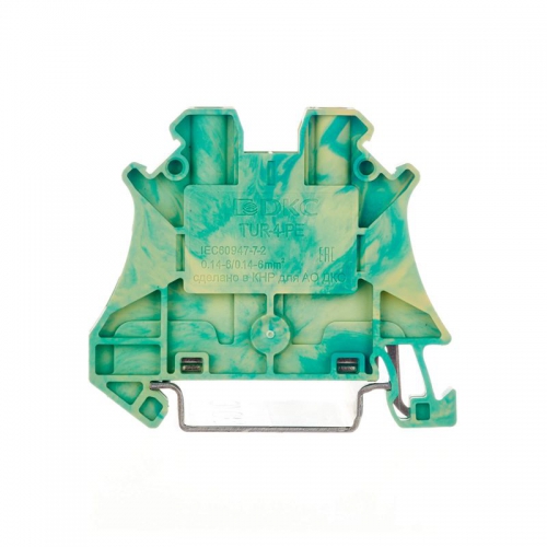 Клемма заземления винтовой зажим 2 точки подключения 4кв.мм DKC TUR-4-PE TUR-4-PE