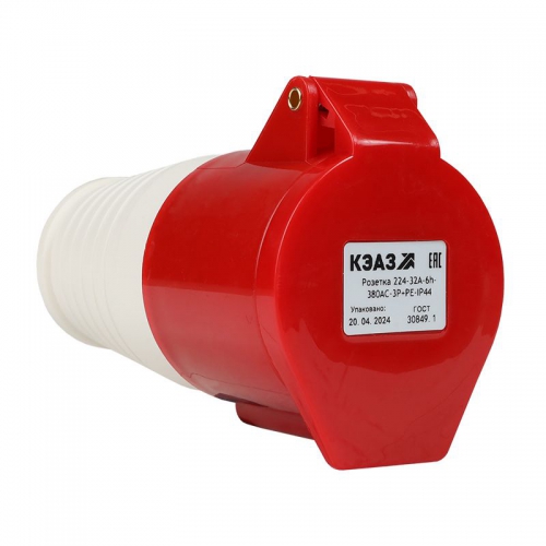 Розетка кабельная 224 32А 380AC 3P+PE 6ч IP44 КЭАЗ 222752 222752