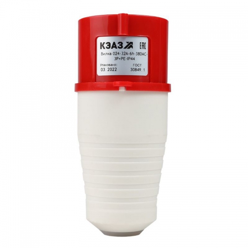 Вилка кабельная 025 32А 380AC 3P+PE+N 6ч IP44 КЭАЗ 222740 222740