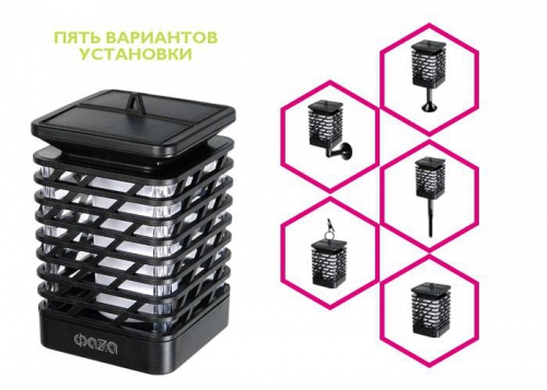 Светильник светодиодный SLR-S10 садовый IP44 сетка эффект факела солнечная батарея ФАZА 5036598 5036598