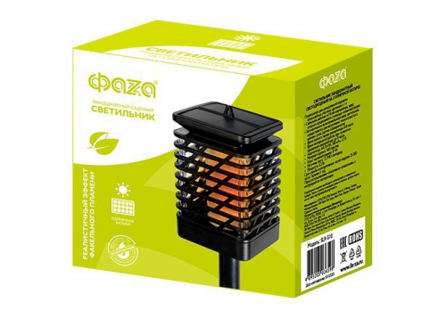 Светильник светодиодный SLR-S10 садовый IP44 сетка эффект факела солнечная батарея ФАZА 5036598 5036598
