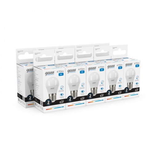 Лампа светодиодная Elementary 6Вт P45 шар 6500К холод. бел. E27 470лм GAUSS 53236 53236