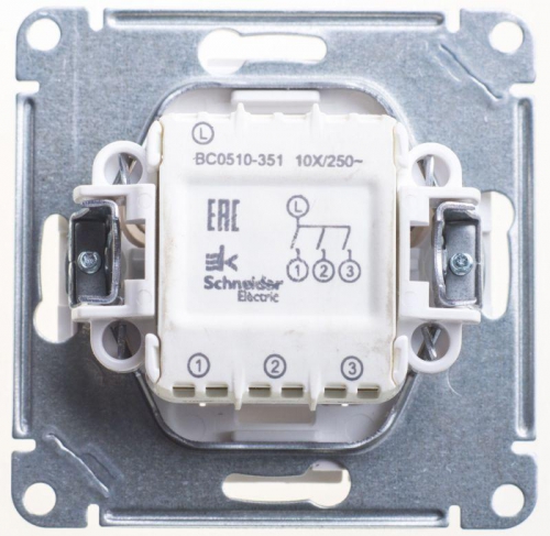 Выключатель 3-кл. СП W59 10А IP20 10AX механизм бел. SE VS0510-351-1-86 VS0510-351-1-86