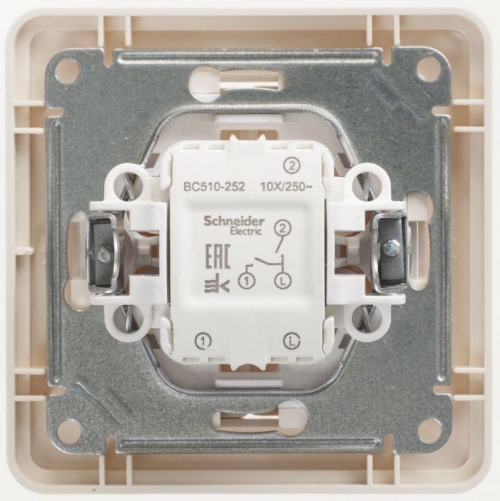Выключатель 2-кл. СП W59 10А IP20 10AX в сборе сл. кость SE VS510-252-28 VS510-252-28