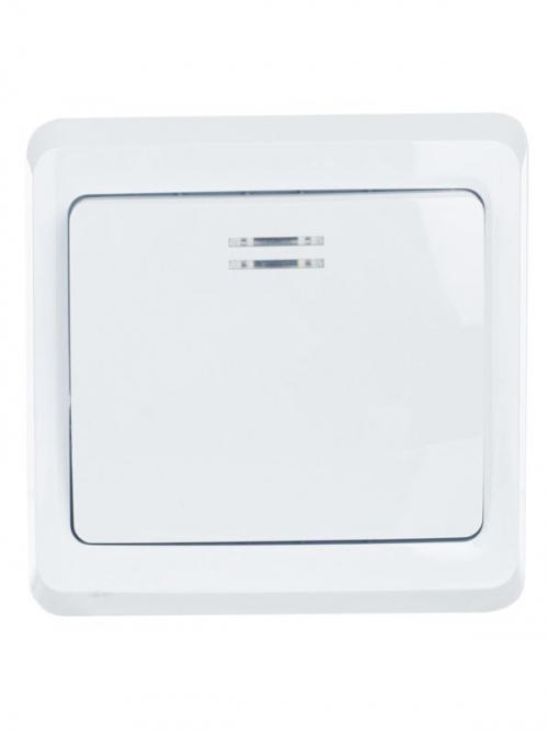 Выключатель 1-кл. СП Вега 10А IP20 ВС10-1-1-ВБ с индикацией бел. IEK EVV11-K01-10-DM EVV11-K01-10-DM