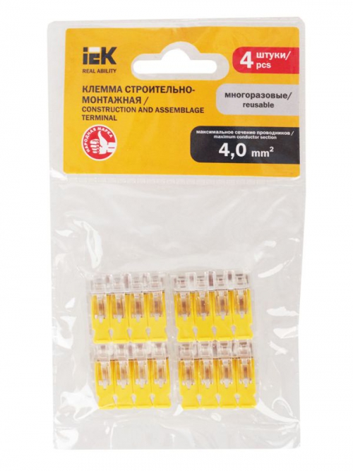 Клемма строительно-монтажная СМК 228-414 (уп.4шт) IEK UKZ60-414-004 UKZ60-414-004