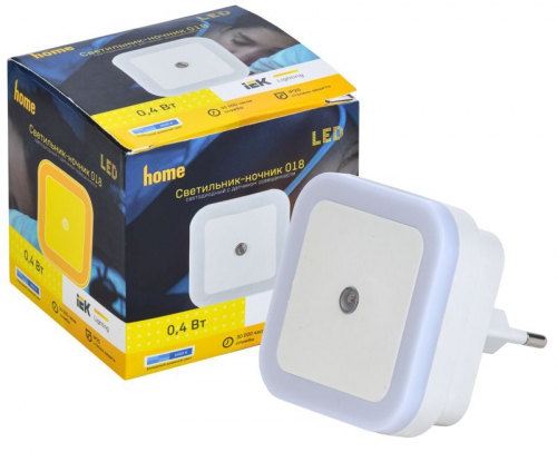 Светильник-ночник 018 квадрат датчик освещения 220В IEK LDNN8-018-SQ-P-00-S-K01 LDNN8-018-SQ-P-00-S-K01