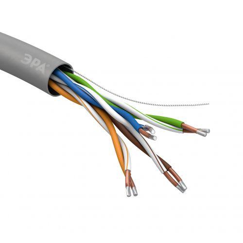 Кабель витая пара U/UTP кат.5E 4х2х24AWG solid CCA PVC Simple сер. (м) Эра Б0044434 Б0044434