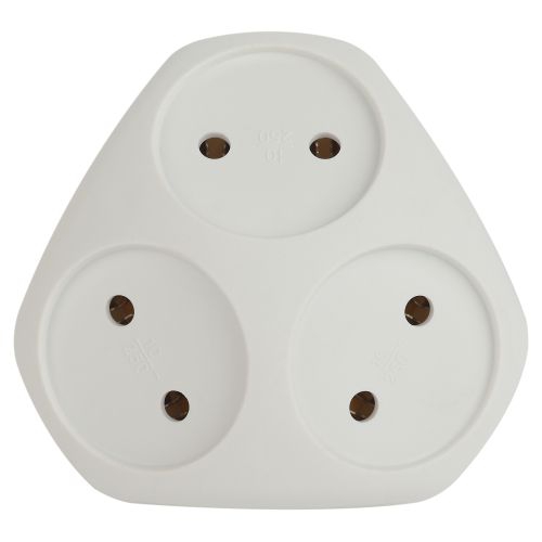 Разветвитель 3-м без заземл. 10А IP20 SPx-3-W бел. Эра Б0053481 Б0053481