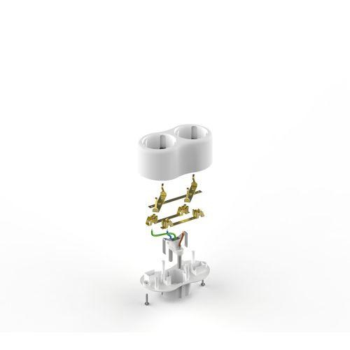 Разветвитель 2-м с заземл. 16А IP20 SPx-2e-W бел. Эра Б0053478 Б0053478