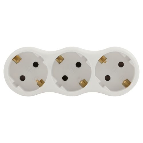 Разветвитель 3-м с заземл. 16А IP20 SPx-3e-W бел. Эра Б0053479 Б0053479