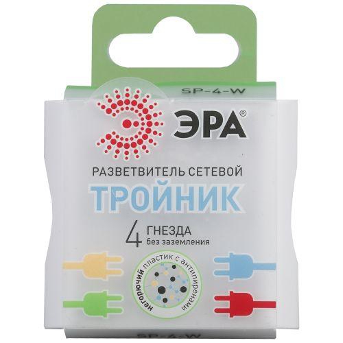 Разветвитель 4-м без заземл. 16А IP20 SP-4-W бел. Эра Б0005103 Б0005103