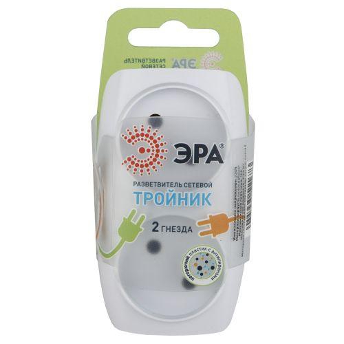 Разветвитель 2-м без заземл. 16А IP20 SP-2-W бел. Эра C0045520 C0045520
