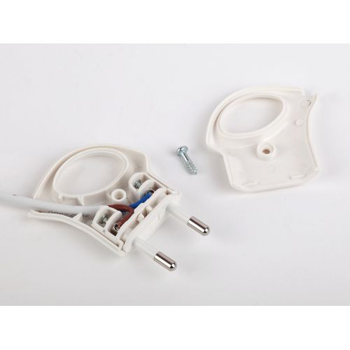 Вилка V1 6А без заземл. с кольцом непрямой ввод (10/200/9600) бел. ЭРА Б0019182 Б0019182