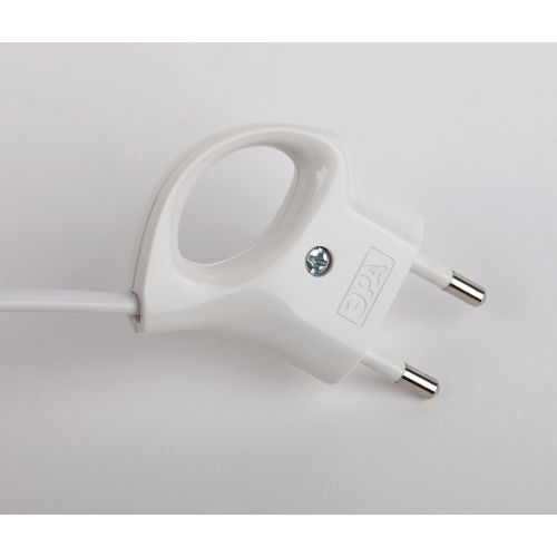 Вилка V1 6А без заземл. с кольцом непрямой ввод (10/200/9600) бел. ЭРА Б0019182 Б0019182