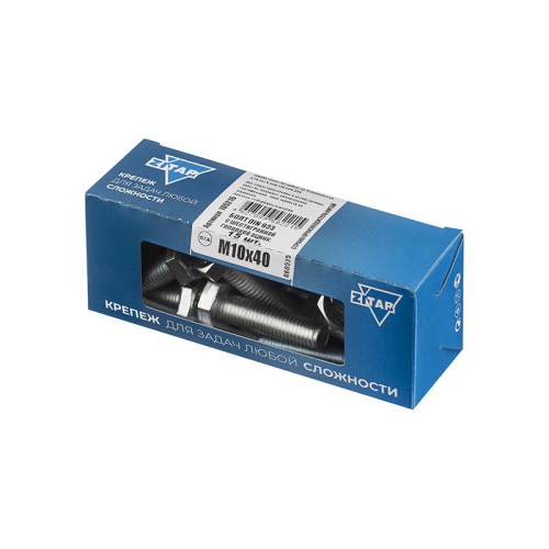 Болт DIN933 с шестигранной головкой М10х40 оцинк. (уп.15шт) Tech-KREP 105216 105216