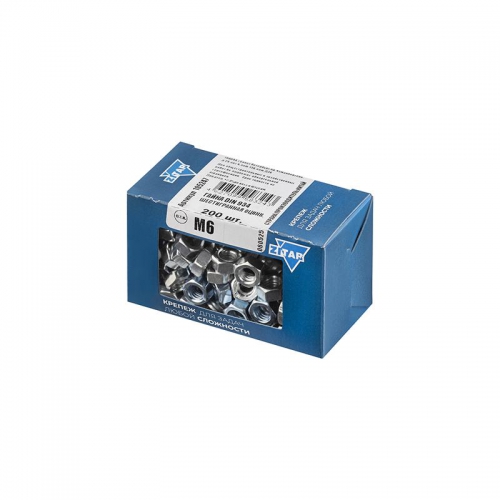 Гайка DIN934 шестигранная М6 оцинк. (уп.200шт) Tech-KREP 105247 105247
