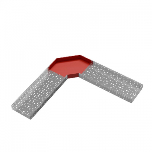 Угол для лотка горизонтальный 90град. 300х80 сталь 1мм 