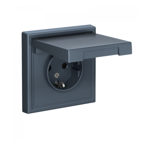 Розетка ArtGallery 16А IP20 с заземл. защ. шторки с крышкой механизм грифель SE GAL000746 GAL000746